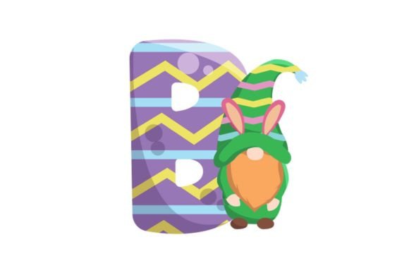 Adorable Easter Egg Alphabet B Illustrations for Design