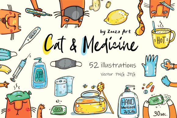 Cat and Medicine: 52 Illustrations for Creative Health Projects