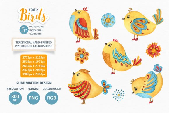 Charming Yellow Birds Clipart: Elevate Your Designs