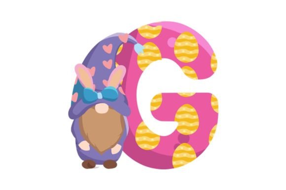 Cute Easter Egg Alphabet G Illustrations for Designers
