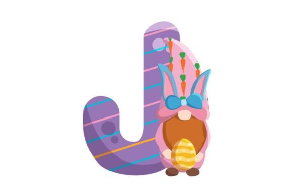Cute Easter Egg Alphabet J Illustrations: A Festive Design Asset