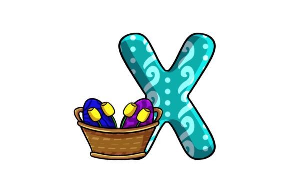 Cute Easter Egg Alphabet X Illustrations: A Fresh Creative Asset