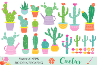 Cute Potted Cactuses Vector Graphics for Your Projects