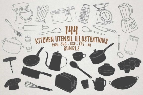 Kitchen Utensil Illustrations: A Designer's Big Set for Every Project