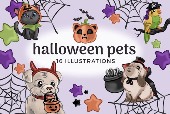 Spooky & Sweet: Using Halloween Pets Clipart in Your Designs