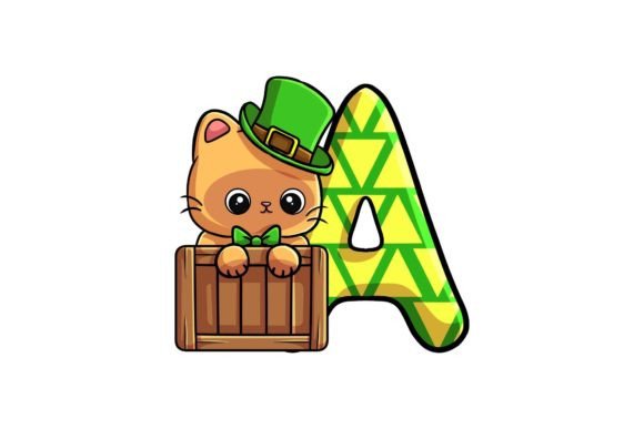 St Patrick Cat Alphabet a Illustrations for Creative Branding