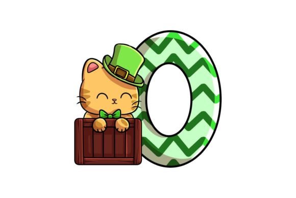 St Patrick Cat Alphabet O Illustrations: A Festive Design Asset