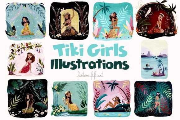 Tiki Girls Illustrations: Your Gateway to Tropical Design Bliss