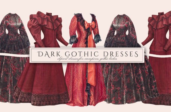 Unveiling the Dark Gothic Dress Illustrations Bundle