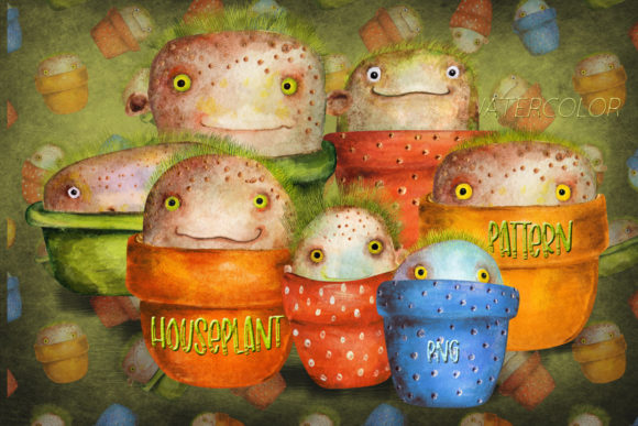Whimsical Greenery: Using Funny Potted Plant Illustrations