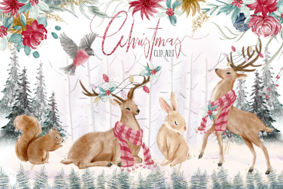 Woodland Christmas Illustrations: A Festive Design Toolkit